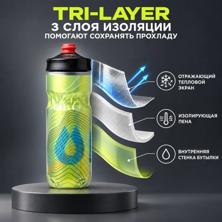 Бутылка HydraPak Polar Surge Ascent 600 мл желтая PGB20G19