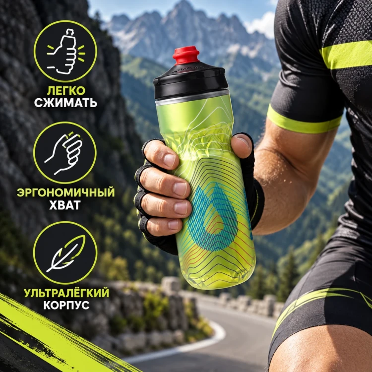 Бутылка HydraPak Polar Surge Ascent 600 мл желтая PGB20G19