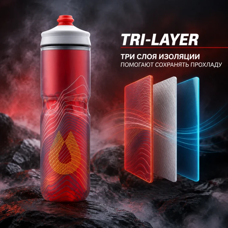 Бутылка HydraPak Polar Surge Ascent 700 мл красная PGA24G11