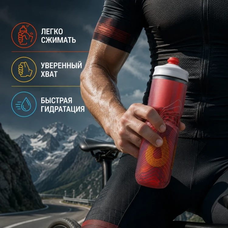 Бутылка HydraPak Polar Surge Ascent 700 мл красная PGA24G11