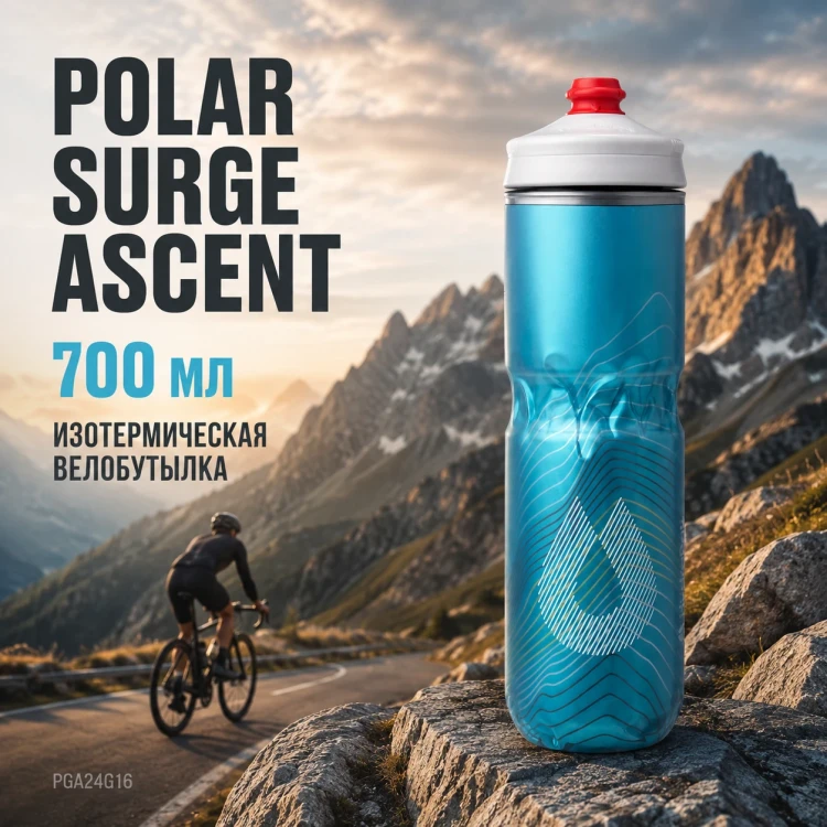 Бутылка HydraPak Polar Surge Ascent 700 мл голубая PGA24G16