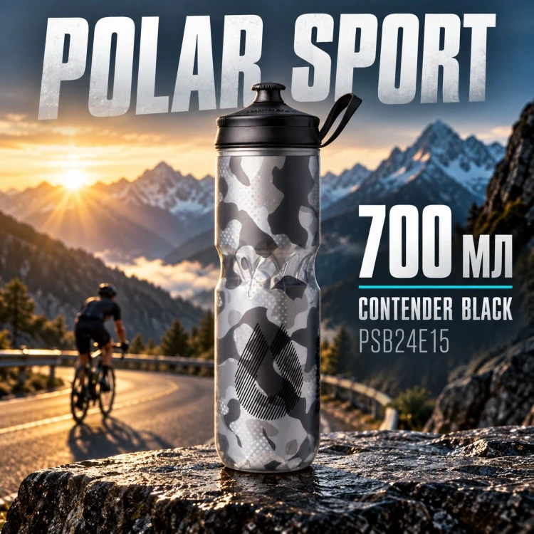 Бутылка для воды Polar Sport Contender 0,7L Черная (PSB24E15)