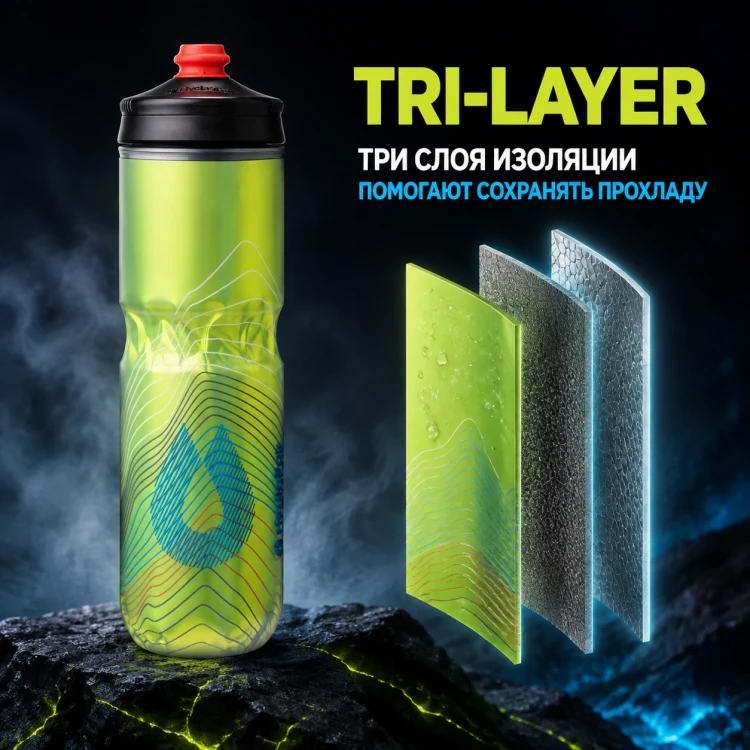 Бутылка HydraPak Polar Surge Ascent 700 мл желтая PGB24G19