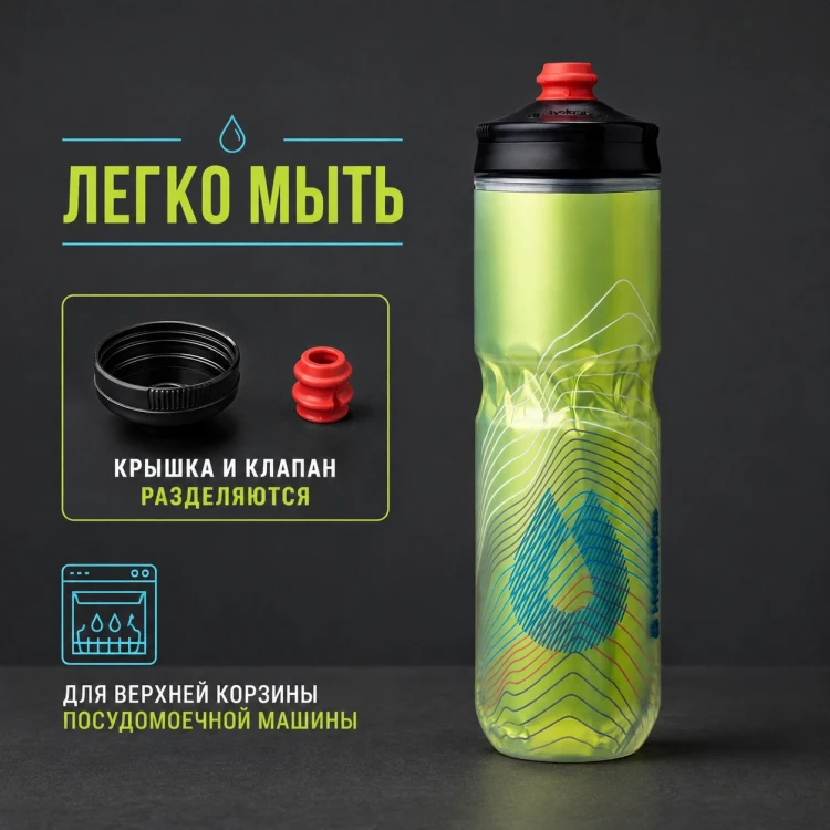Бутылка HydraPak Polar Surge Ascent 700 мл желтая PGB24G19