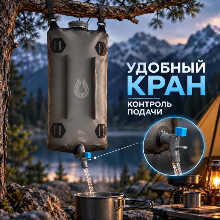 Складная канистра Seeker 10 л с краном