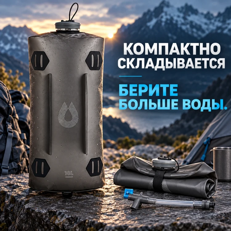 Складная канистра Seeker 10 л с краном