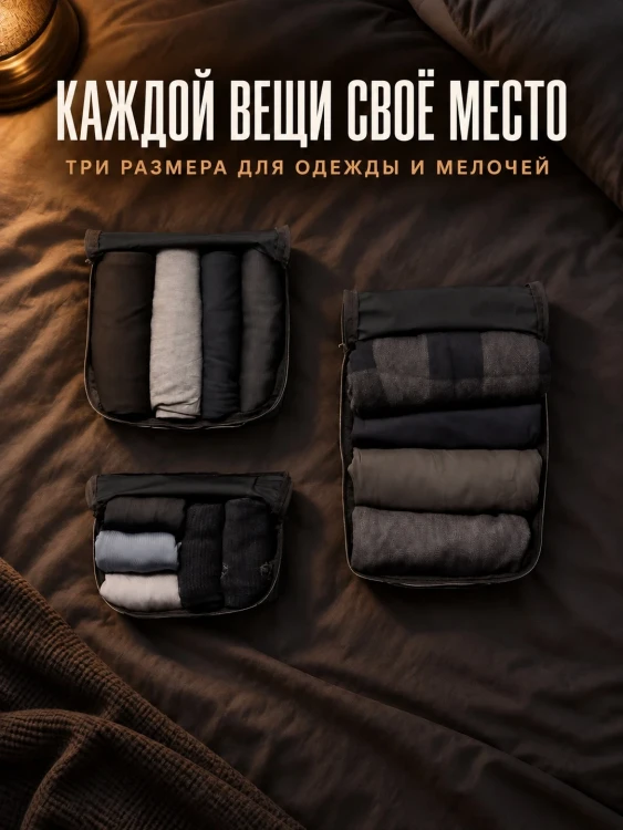 Набор органайзеров Matador Packing Cube Set 3 в 1, чёрный