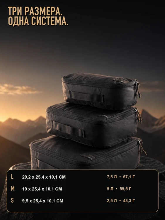 Набор органайзеров Matador Packing Cube Set 3 в 1, чёрный