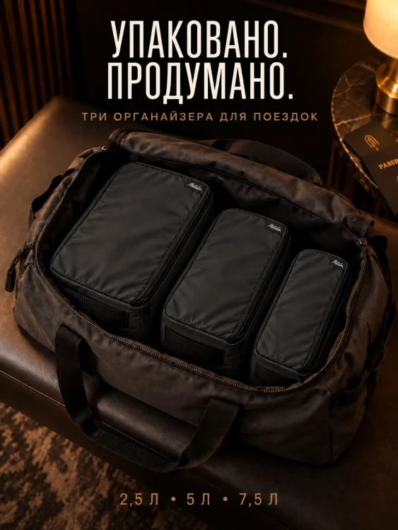 Набор органайзеров Matador Packing Cube Set 3 в 1, чёрный