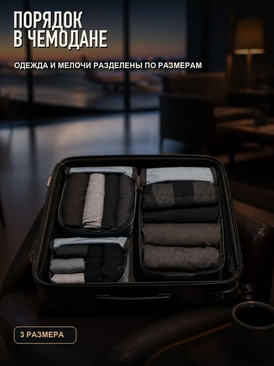 Набор органайзеров Matador Packing Cube Set 3 в 1, голубой