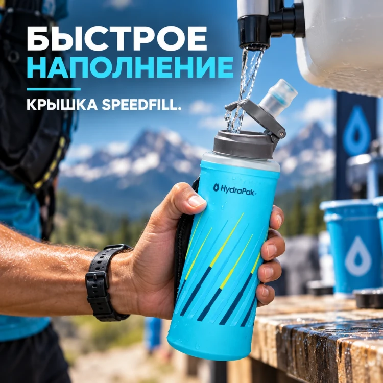 Мягкая бутылка HydraPak SkyFlask Speed 500 мл голубая SP559HP