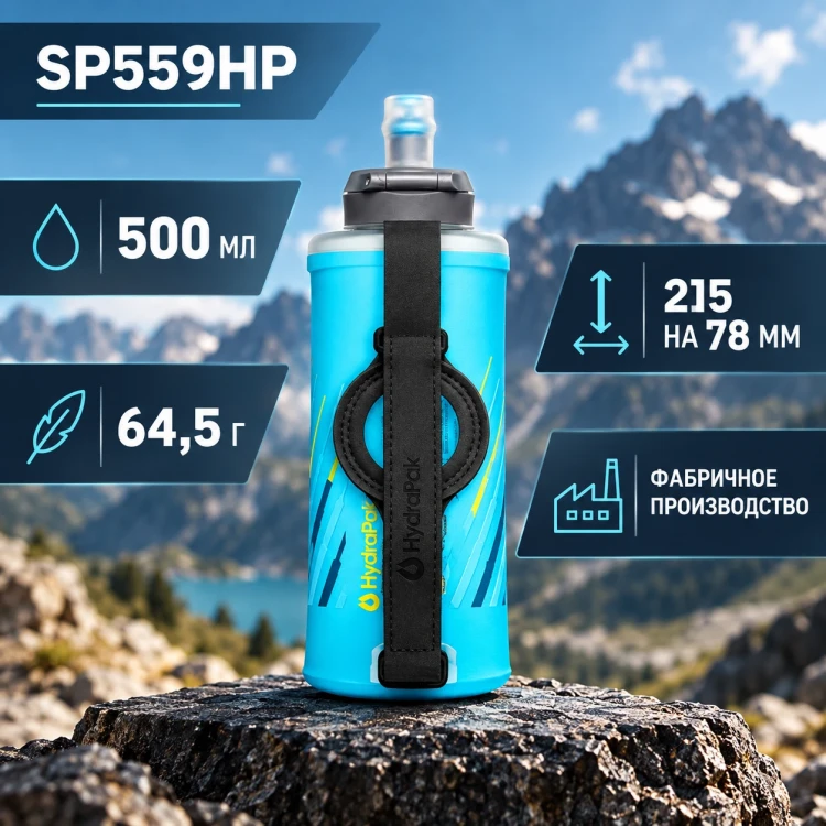 Мягкая бутылка HydraPak SkyFlask Speed 500 мл голубая SP559HP
