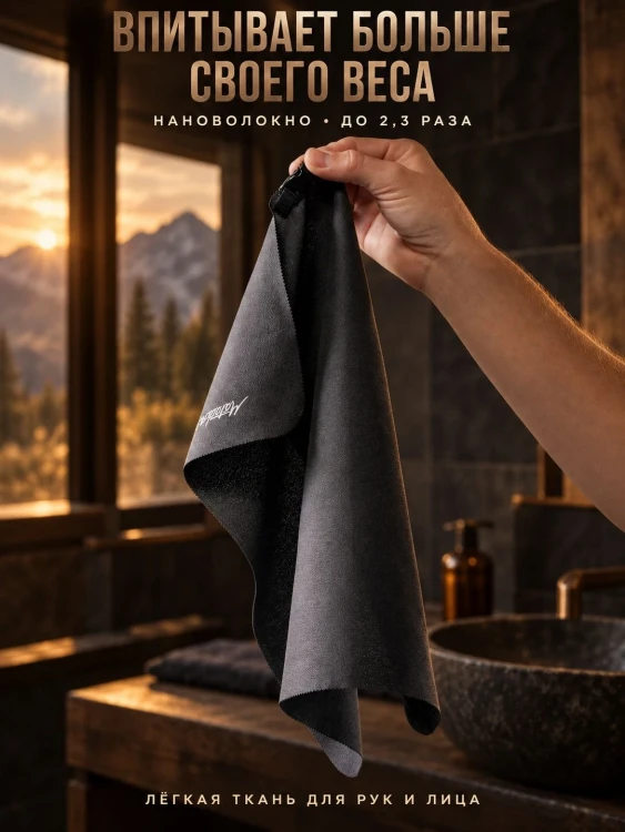 Полотенце туристическое Matador Ultralight Travel Towel, малое, серое