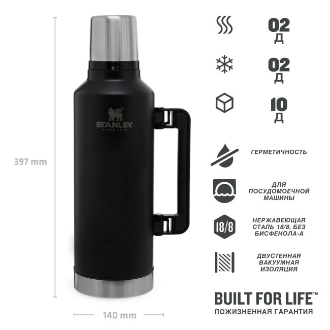 Термос STANLEY Classic 2,3L (10-07935-002) чёрный