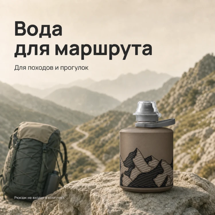 Мягкая складная бутылка для воды HydraPak Stow 500 мл серая Mammoth
