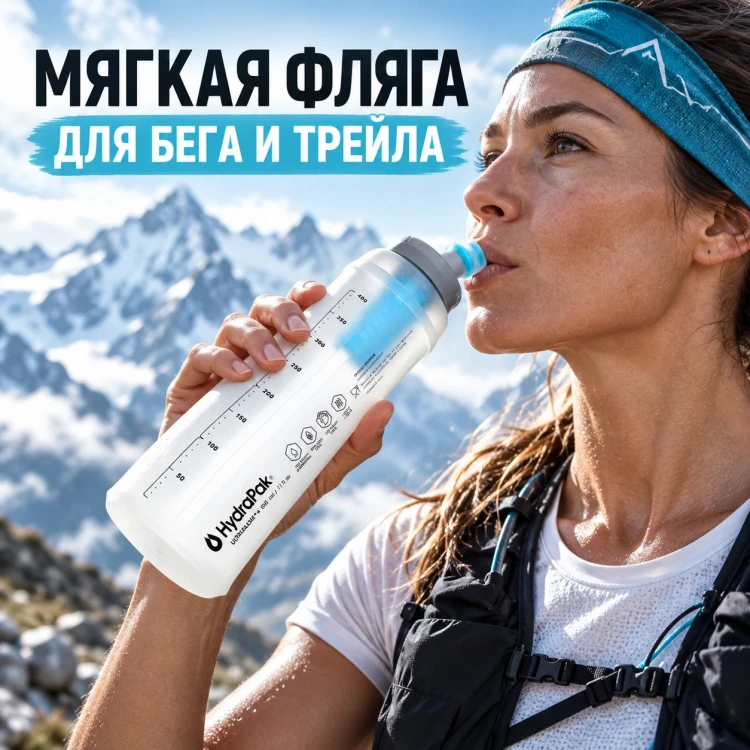 Мягкая бутылка HydraPak UltraFlask+ Filter 500 мл белая AH155F