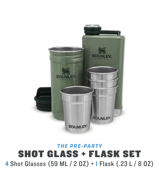 Набор стопок STANLEY Adventure 59ML с флягой 0,23L (10-01883-034) зелёный