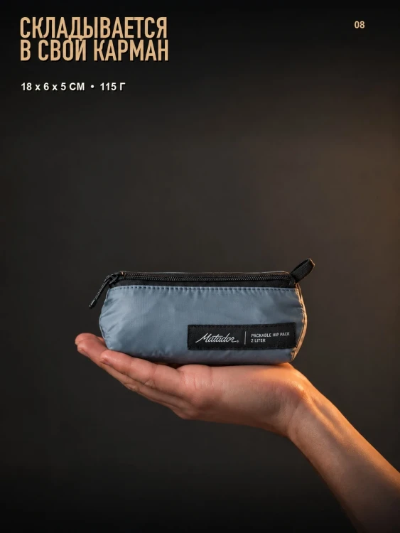 Сумка поясная Matador ReFraction Packable Sling 2 л, голубая