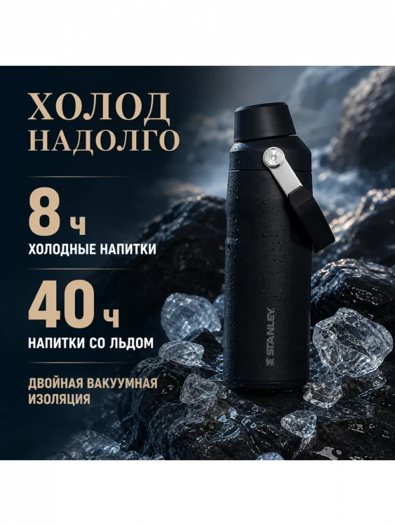 Термобутылка Stanley GO IceFlow, 0,47 л, чёрная