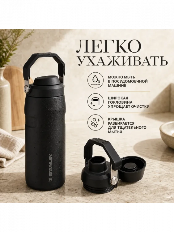 Термобутылка Stanley GO IceFlow, 0,47 л, чёрная