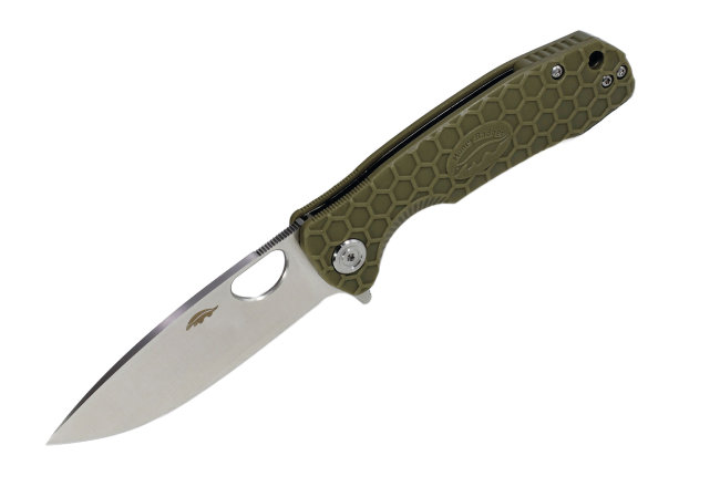 Нож Honey Badger Flipper D2 L (HB1007) с зелёной рукоятью
