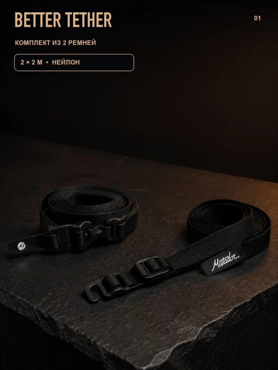 Ремни для крепления снаряжения Matador Better Tether, 2 м, 2 шт.