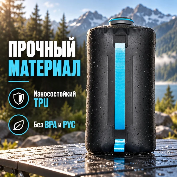 Канистра для воды HydraPak Expedition 8 л, с краном, серая