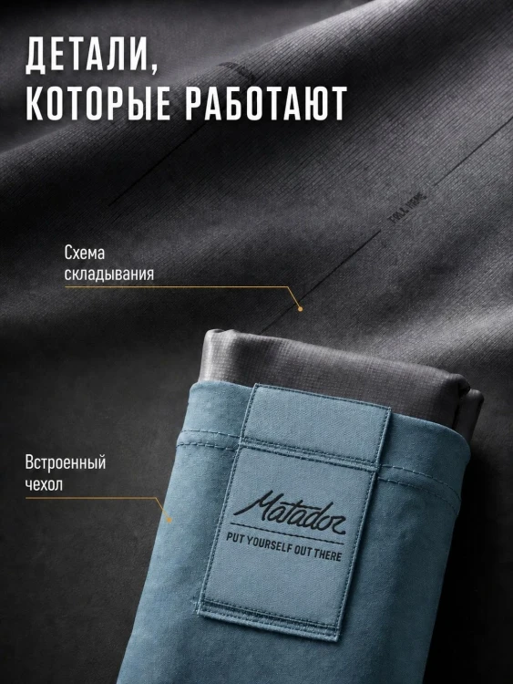 Покрывало большое Matador Pocket Blanket 4.0 с голубым чехлом