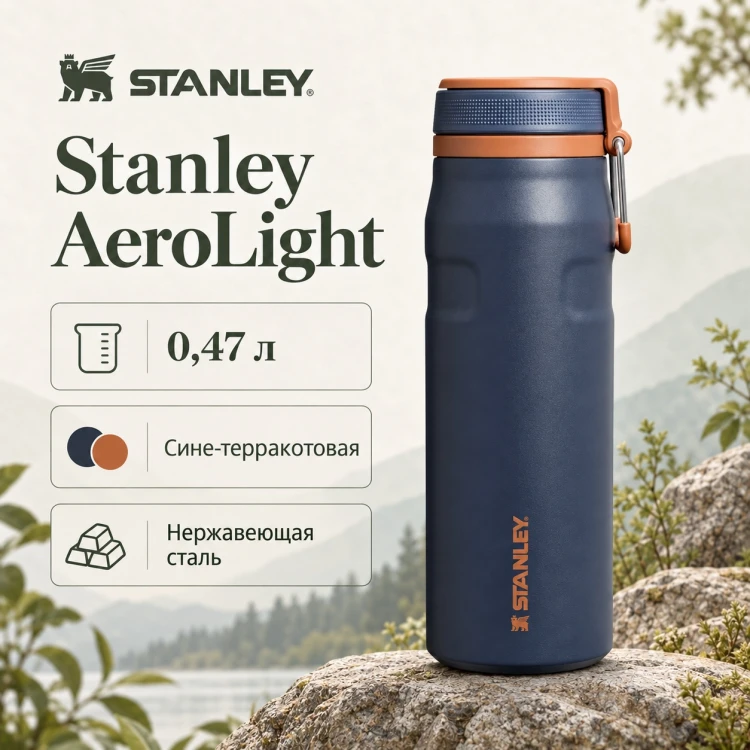 Термокружка Stanley AeroLight, 0,47 л, сине-терракотовая