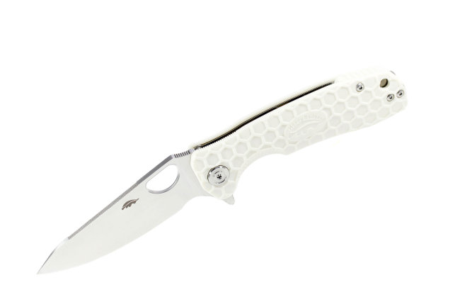 Нож Honey Badger Leaf D2 L (HB1384) с белой рукоятью