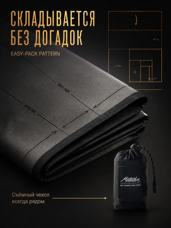 Покрывало малое Matador Pocket Blanket 4.0 с чёрным чехлом