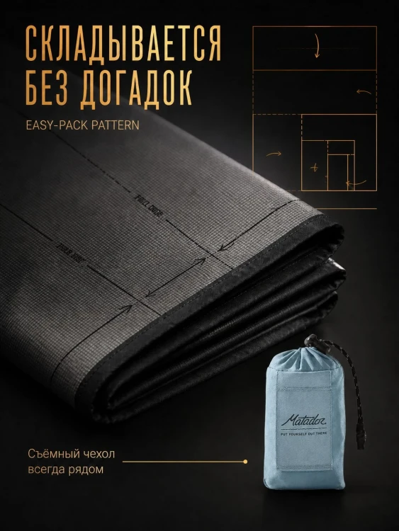 Покрывало малое Matador Pocket Blanket 4.0 с голубым чехлом