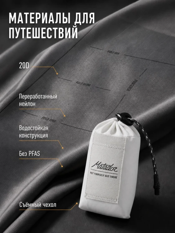 Покрывало малое Matador Pocket Blanket 4.0 с белым чехлом