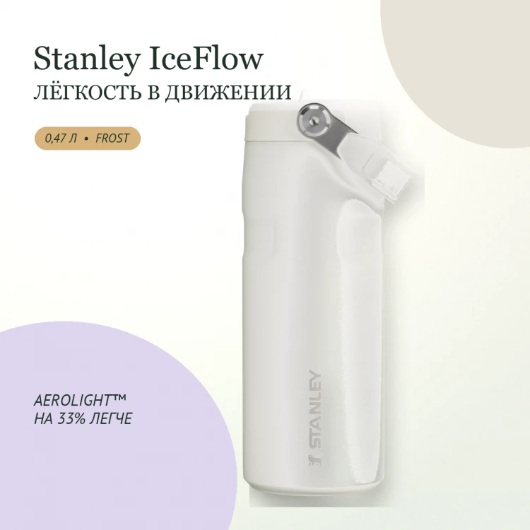 Термобутылка Stanley IceFlow Flip Straw 2.0, 0,47 л, Frost