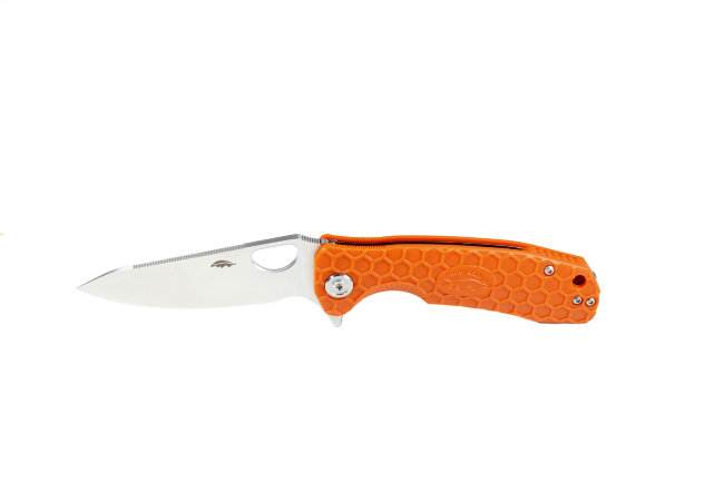 Нож Honey Badger Leaf D2 M (HB1391) с оранжевой рукоятью Нож Honey Badger Leaf D2 M (HB1391) с оранжевой рукоятью