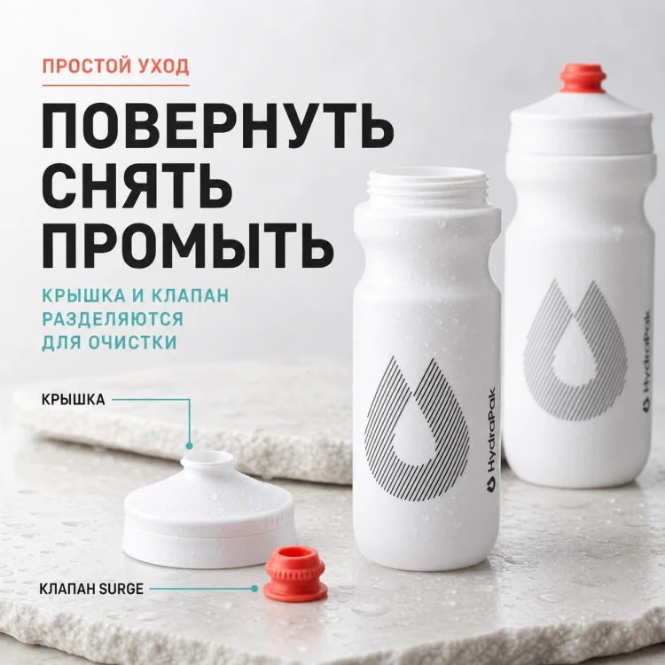Набор велосипедных фляг HydraPak Breakaway Surge 600 мл, 2 шт., белый