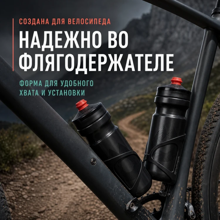 Набор велосипедных фляг HydraPak Breakaway Surge 600 мл, 2 шт., чёрный