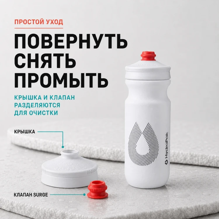 Набор велосипедных фляг HydraPak Breakaway Surge 740 мл, 2 шт., белый
