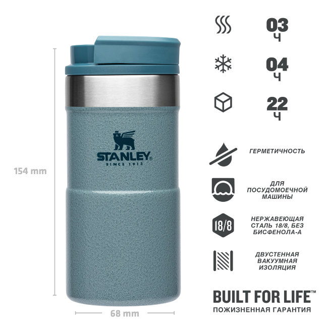 Термокружка STANLEY Classic Neverleak™ 0,25L (10-09856-009) голубая Термокружка STANLEY Classic Neverleak™ 0,25L (10-09856-009) голубая