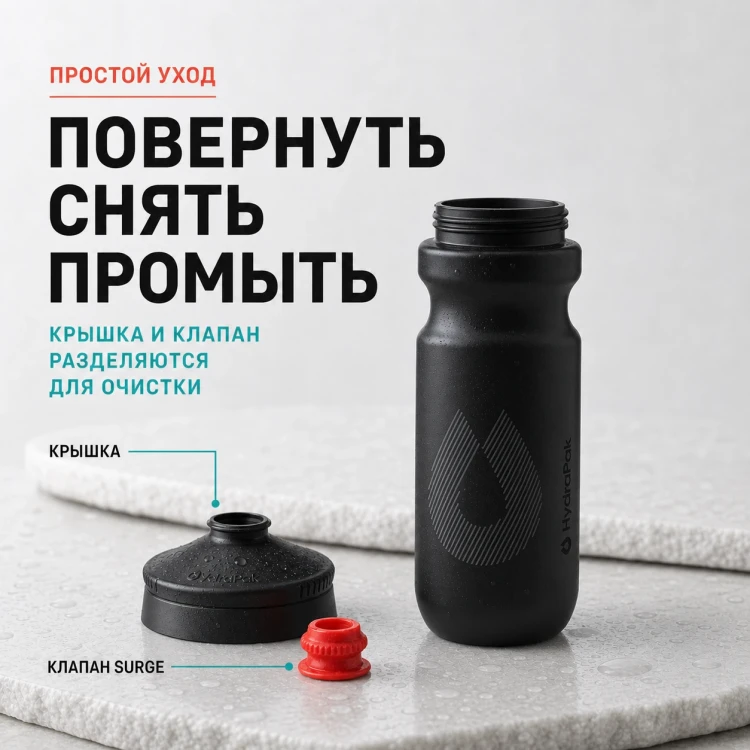 Набор велосипедных фляг HydraPak Breakaway Surge 740 мл, 2 шт., чёрный