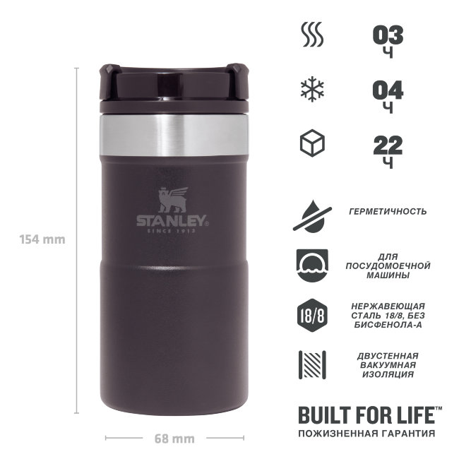 Термокружка STANLEY Classic Neverleak™ 0,25L (10-09856-007) черная Термокружка STANLEY Classic Neverleak™ 0,25L (10-09856-007) черная