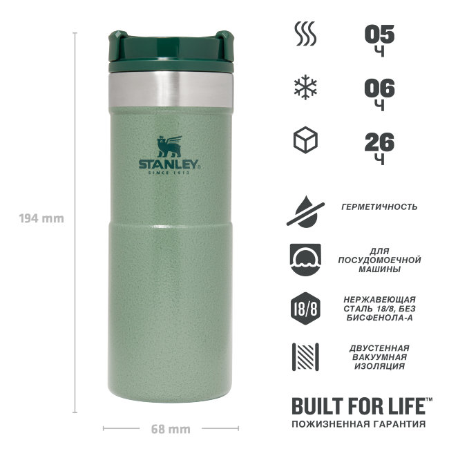 Термокружка STANLEY Classic Neverleak™  0,35L (10-09855-006) зелёная Термокружка STANLEY Classic Neverleak™  0,35L (10-09855-006) зелёная