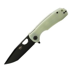 Нож Honey Badger Tanto 14C28N DLC G10 M Limited Edition (HB1277) чёрный, с белой рукоятью