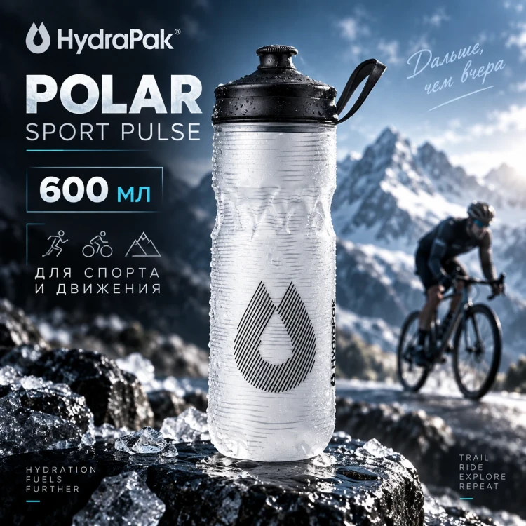 Бутылка HydraPak Polar Sport Pulse 600 мл белая PSB20F12
