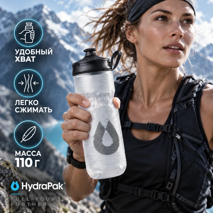 Бутылка HydraPak Polar Sport Pulse 600 мл белая PSB20F12