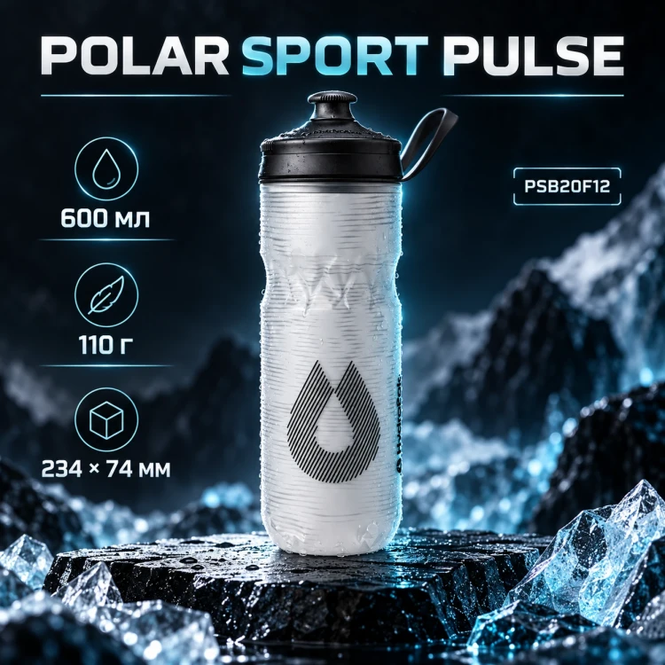 Бутылка HydraPak Polar Sport Pulse 600 мл белая PSB20F12