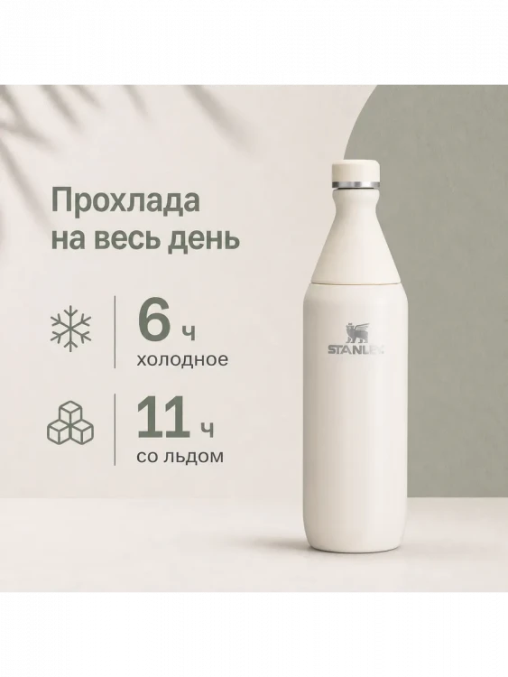 Термобутылка Stanley All Day Slim Bottle, 0,59 л, белая