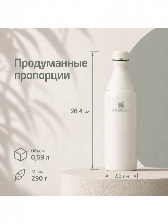 Термобутылка Stanley All Day Slim Bottle, 0,59 л, белая