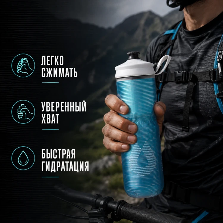 Бутылка HydraPak Polar Sport Pulse 700 мл голубая PSA24F16