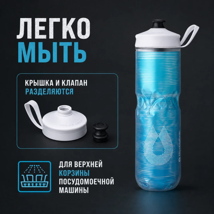 Бутылка HydraPak Polar Sport Pulse 700 мл голубая PSA24F16